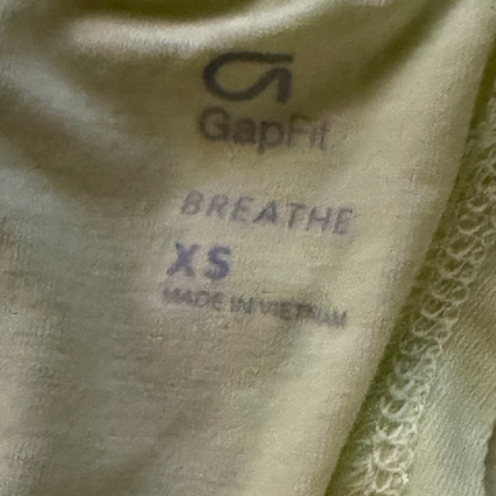 GapFit Open Back Twist Long Sleeve Workout Top Lime Green XS Athleisure Yoga Gym - Picture 5 of 5
